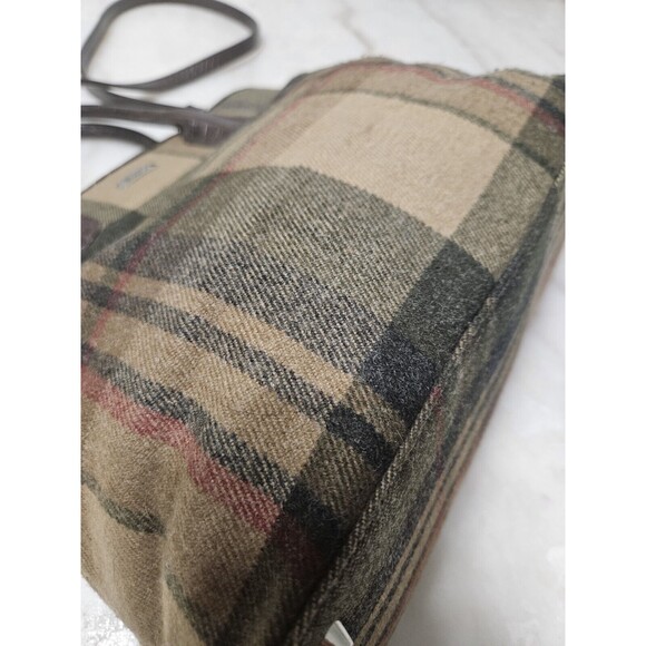 P&Y PRESTON & YORK Greem/Brown/Cream Zip SHOULDER PURSE/BAG - Picture 3 of 12